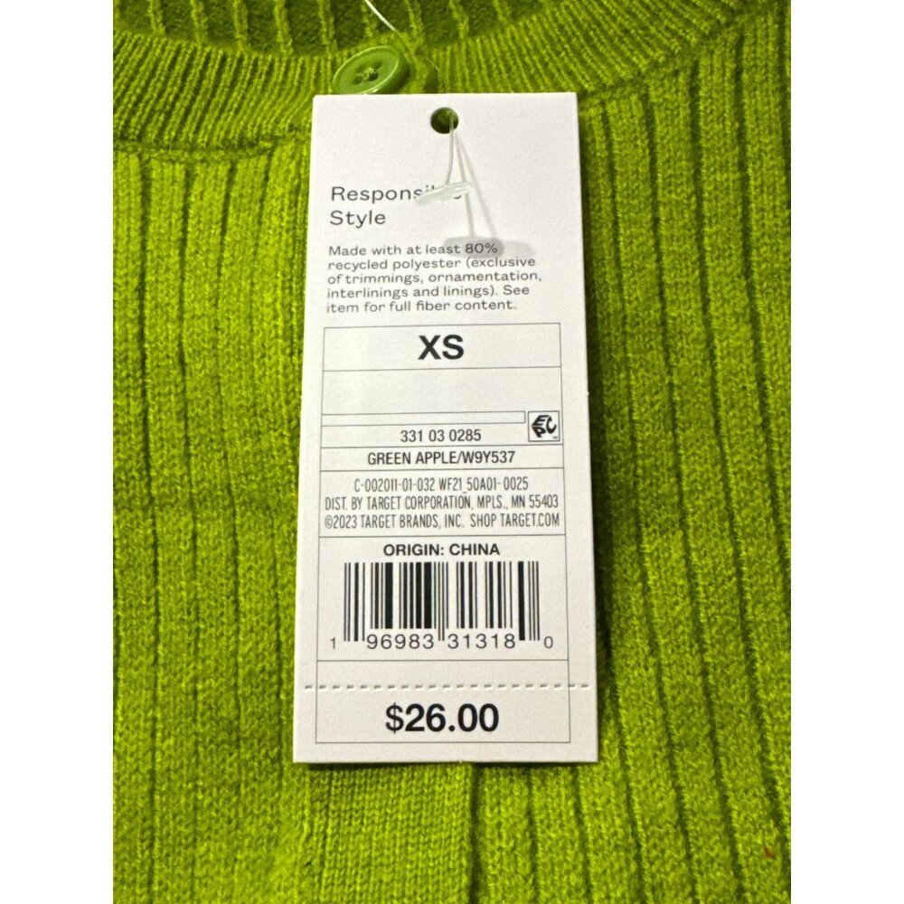 XS - Womens Button-Front Cardigan - Wild Fable - Green Apple - Picture 4 of 8